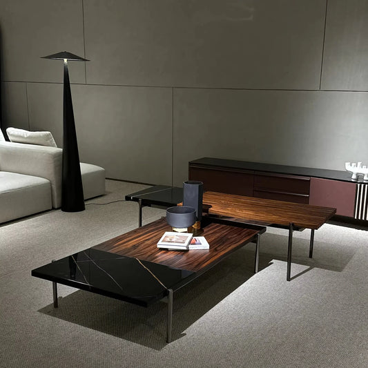 Relaxing Modern Wooden Marble Combination Coffee Table Modern Style Coffee Table Marble Wooden Coffee Table