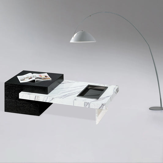 Nordic design rectangular ceramic Italian home interior living room furniture coffee table acrylic legs loft coffee table