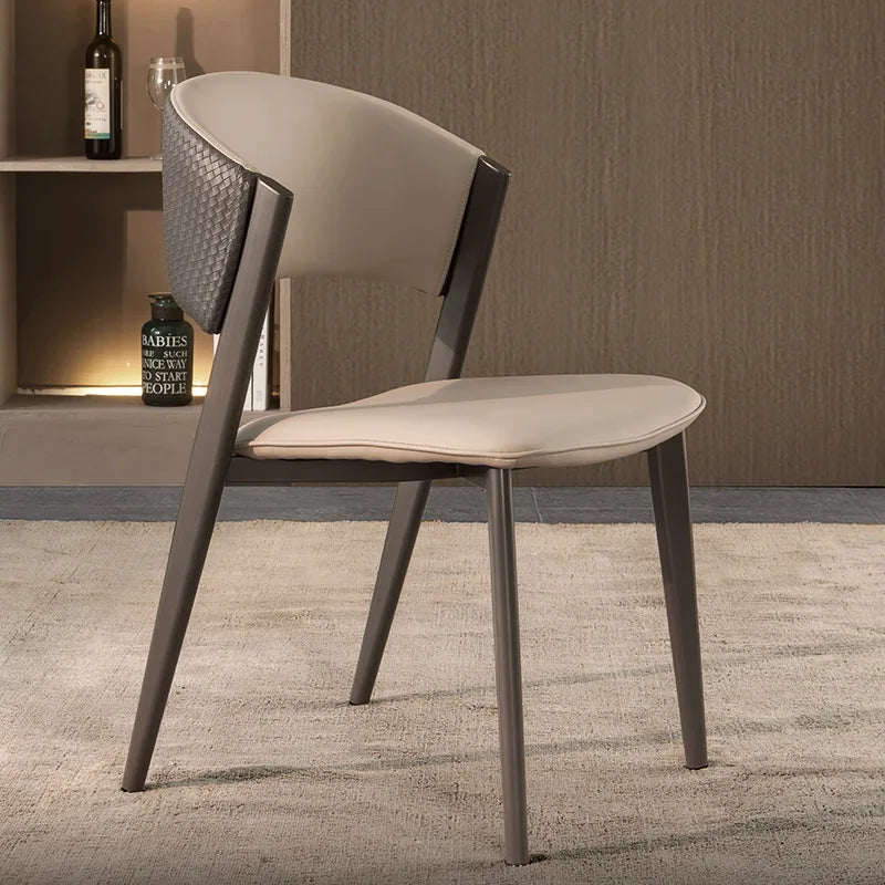 Modern Nordic luxury dining chairs with lightweight backrests, new simple design metal furniture, suitable for family restaurants and hotels