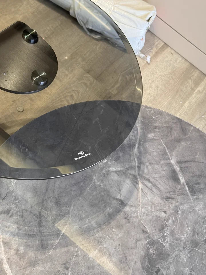 Small house living room furniture round combination TV coffee table Italian design light luxury coffee table set