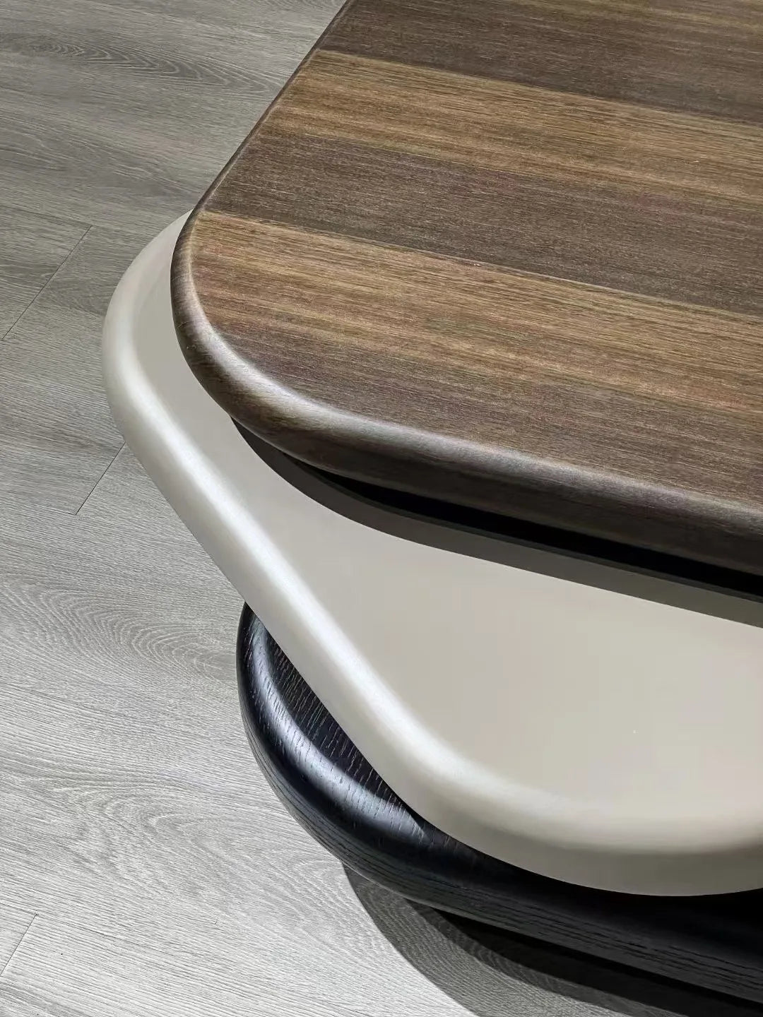 Rotating 3-layer MDF wood veneer high-end litaian design simple living room under coffee table loft apartment coffee table