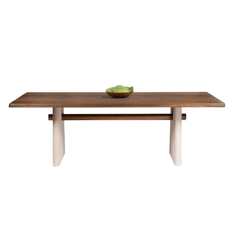 Solid wood craftsman French medieval dining table Wabi-Sabi style retro desk rectangular designer teacher workbench modern bamboo