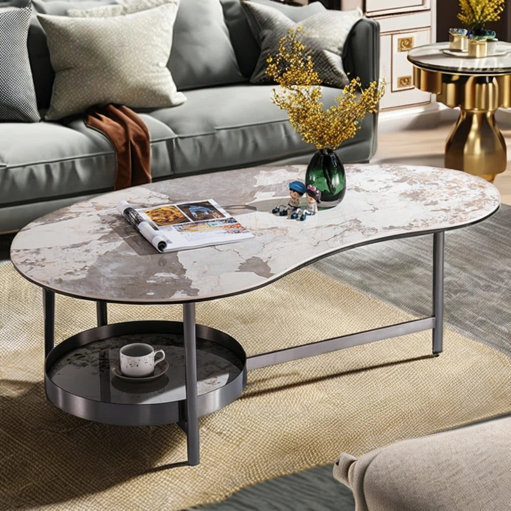 Special shape living room interior furniture villa coffee table large apartment hotel lobby project ceramic coffee table