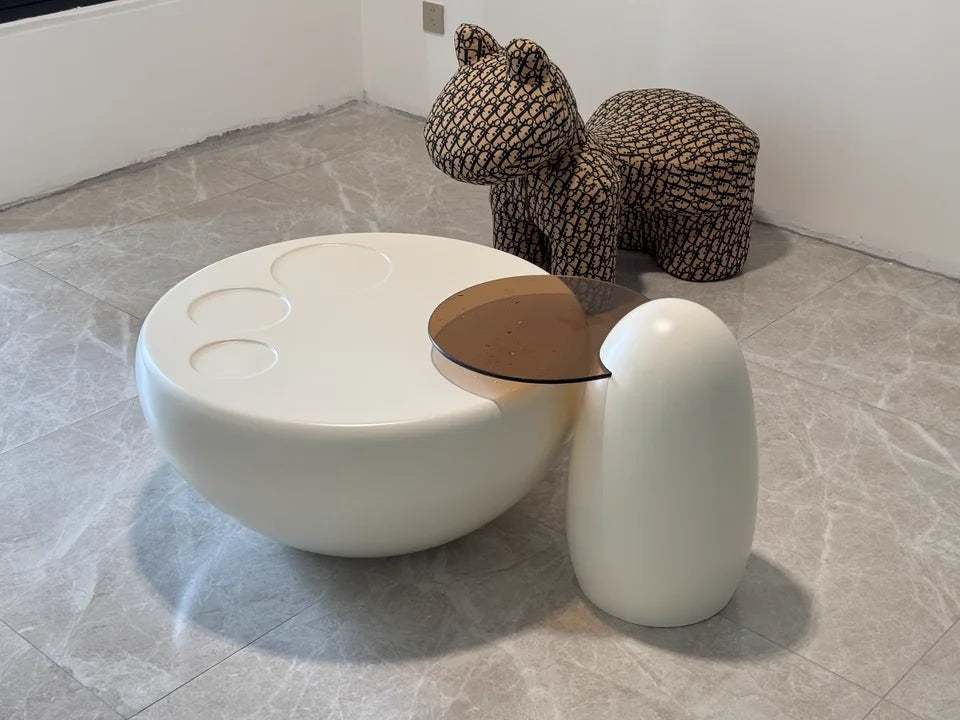 Cream style cat claw coffee table combination white home living room furniture set coffee table