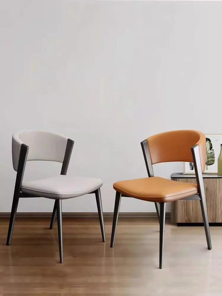 Modern Nordic luxury dining chairs with lightweight backrests, new simple design metal furniture, suitable for family restaurants and hotels