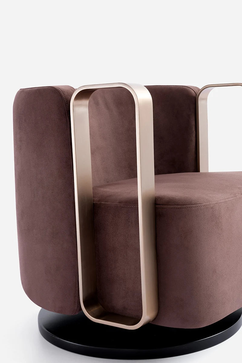 Deluxe single swivel armchair with stretchable fabric lounge chair, suitable for home office hotel bedroom outdoor leisure