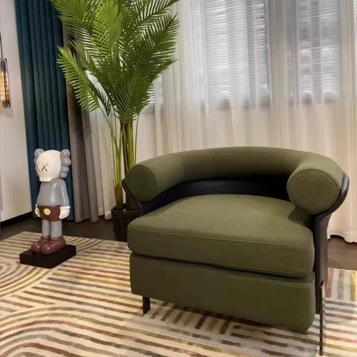 Light Luxury Design Fabric Sofa Armchair Villa Corner Reading Seat Home Interior Living Room Loft Apartment Hotel Chair