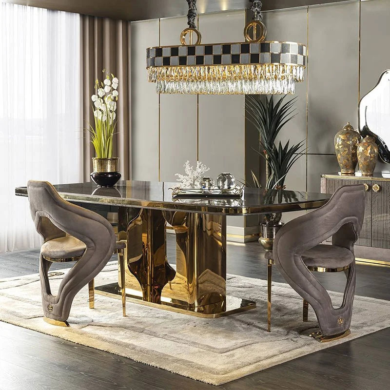 Italian luxury dining chair home high-end modern design full leather high backrest creative designer chair