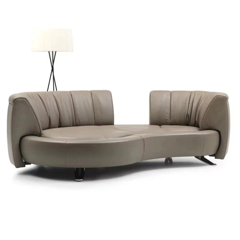 three-seat 360-degree rotating track sofa unlimited luxury leather villa living room study