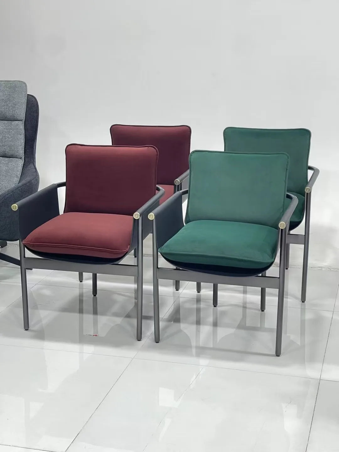 Stainless Steel Frame Saddle Leather Italian Home Villa Furniture Fabric Living Room Armchairs Department Loft Vintage Chair