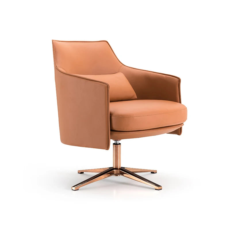 Italian design leather with ottoman single sofa swivel chair silas luxury hotel living room soft single chair