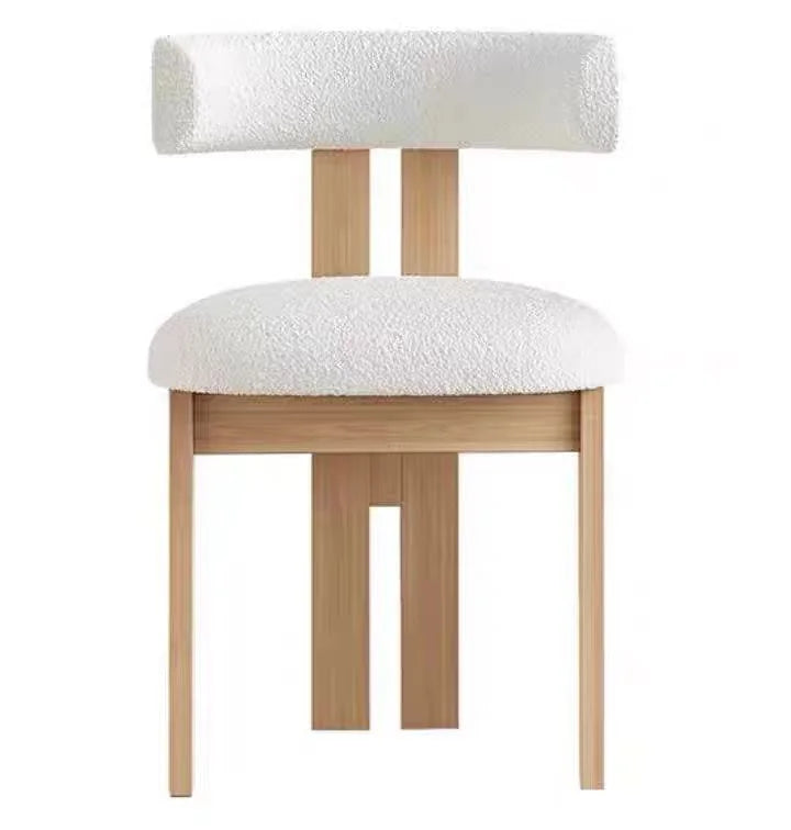 Wabi sabi design grey wood frame fabric dining room furniture villa home leisure seat Japanese style loft dining chair