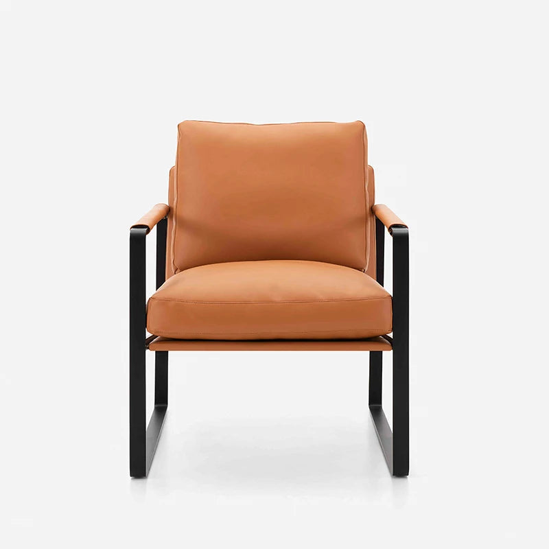 Modern Casual Armrest Sofa Chair Italian Design Lobby Custom Furniture Luxury Single Leather L< unk > Chair