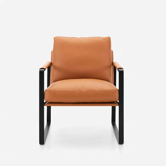 Modern Casual Armrest Sofa Chair Italian Design Lobby Custom Furniture Luxury Single Leather L< unk > Chair