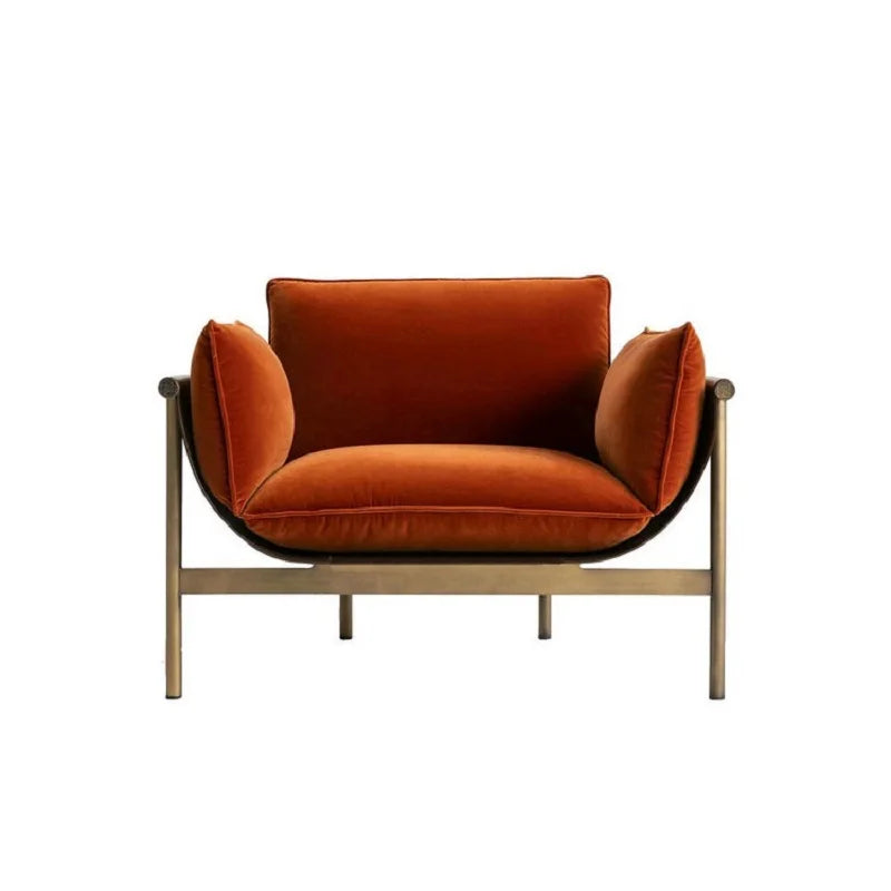 Villa Furniture Stainless Steel Frame Italian Style 3 Seats Modern Design Lightweight Luxury Saddle Leather Loft Armrest Leisure Sofa