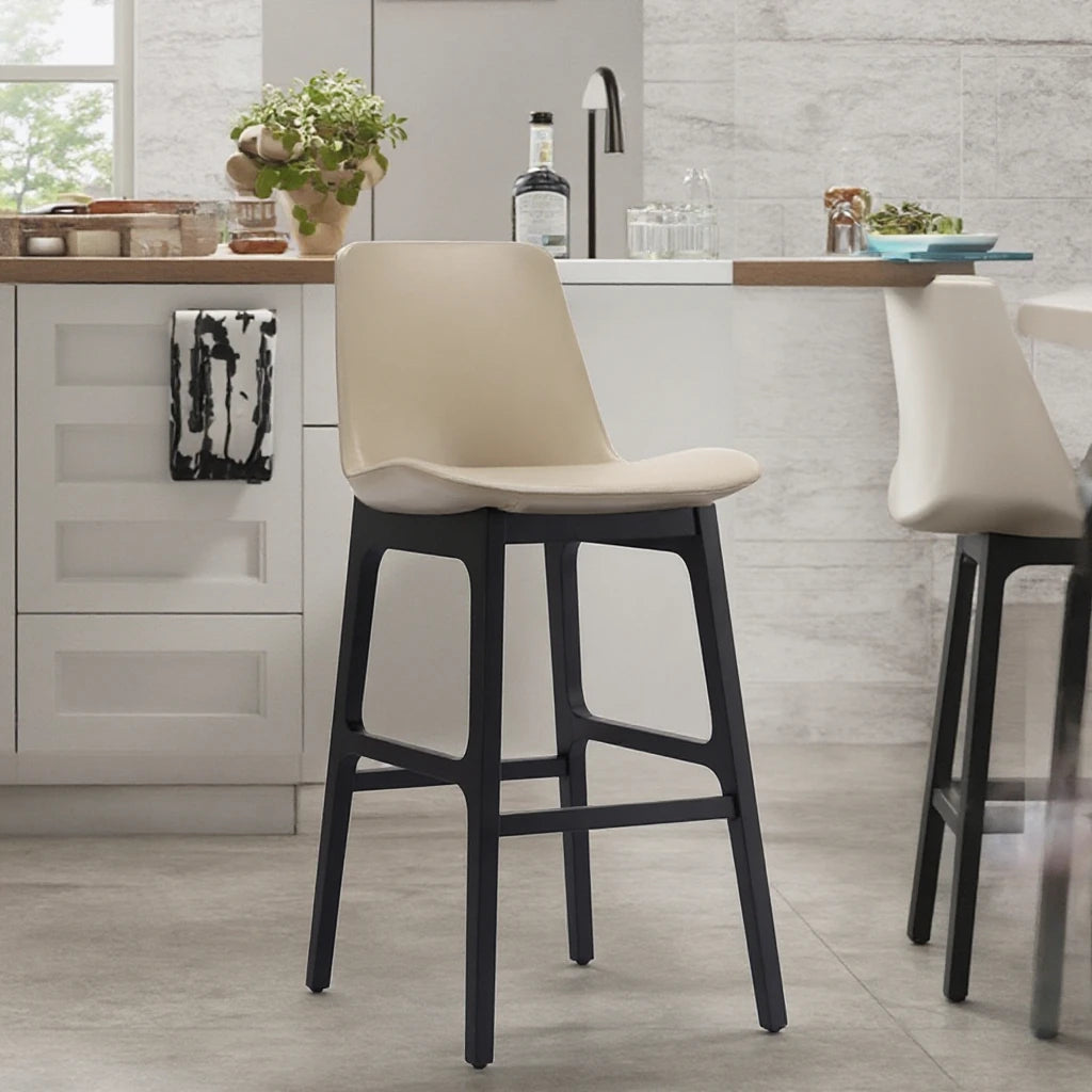 Modern Nordic solid wood kitchen restaurant coffee bar stool manufacturer price household armless bar chair metal material