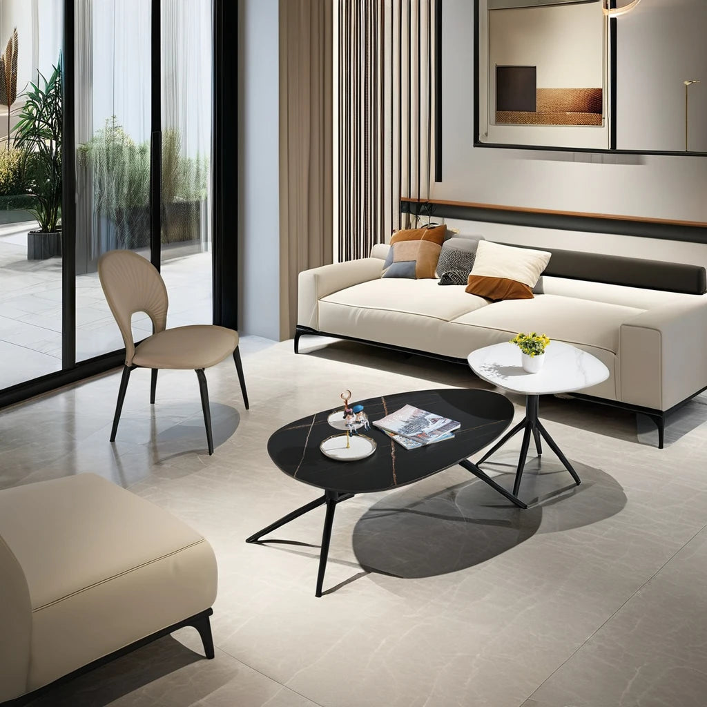 Oval Combination Round Indoor Home Casa Simple Light Luxury Dining Table Set Leisure Area Living Room Outdoor Coffee Table