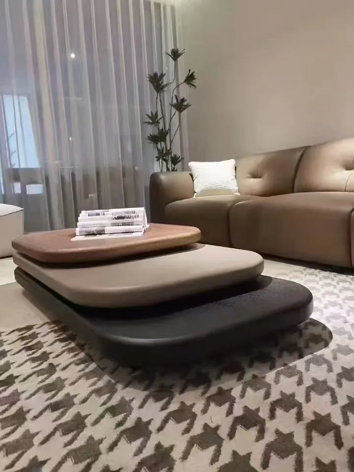 Modern luxury rectangular coffee table new design solid wood MDF decoration characteristic home or hotel living room furniture