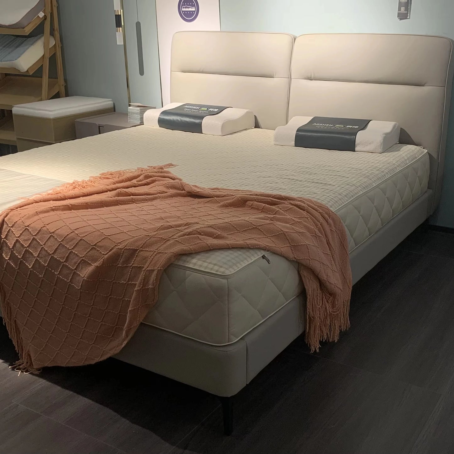 Simple Design Five Start Hotel Bedroom Furniture Casual Fabric Microfiber Leather Interior Apartment Loft Lazy Bed Home