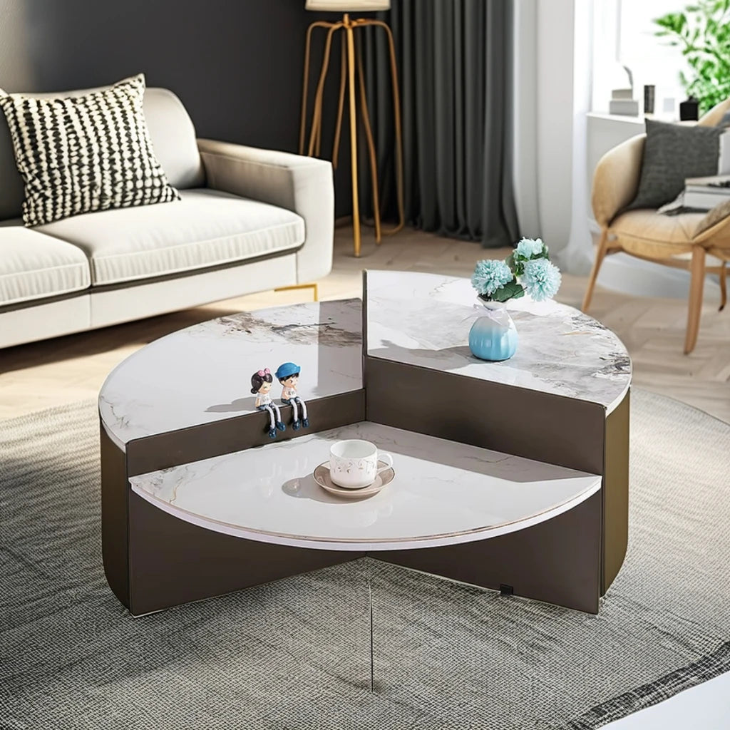 Special Design Home Living Room Furniture Round Ceramic Coffee Table Simple Italian Design Villa Home Coffee Table