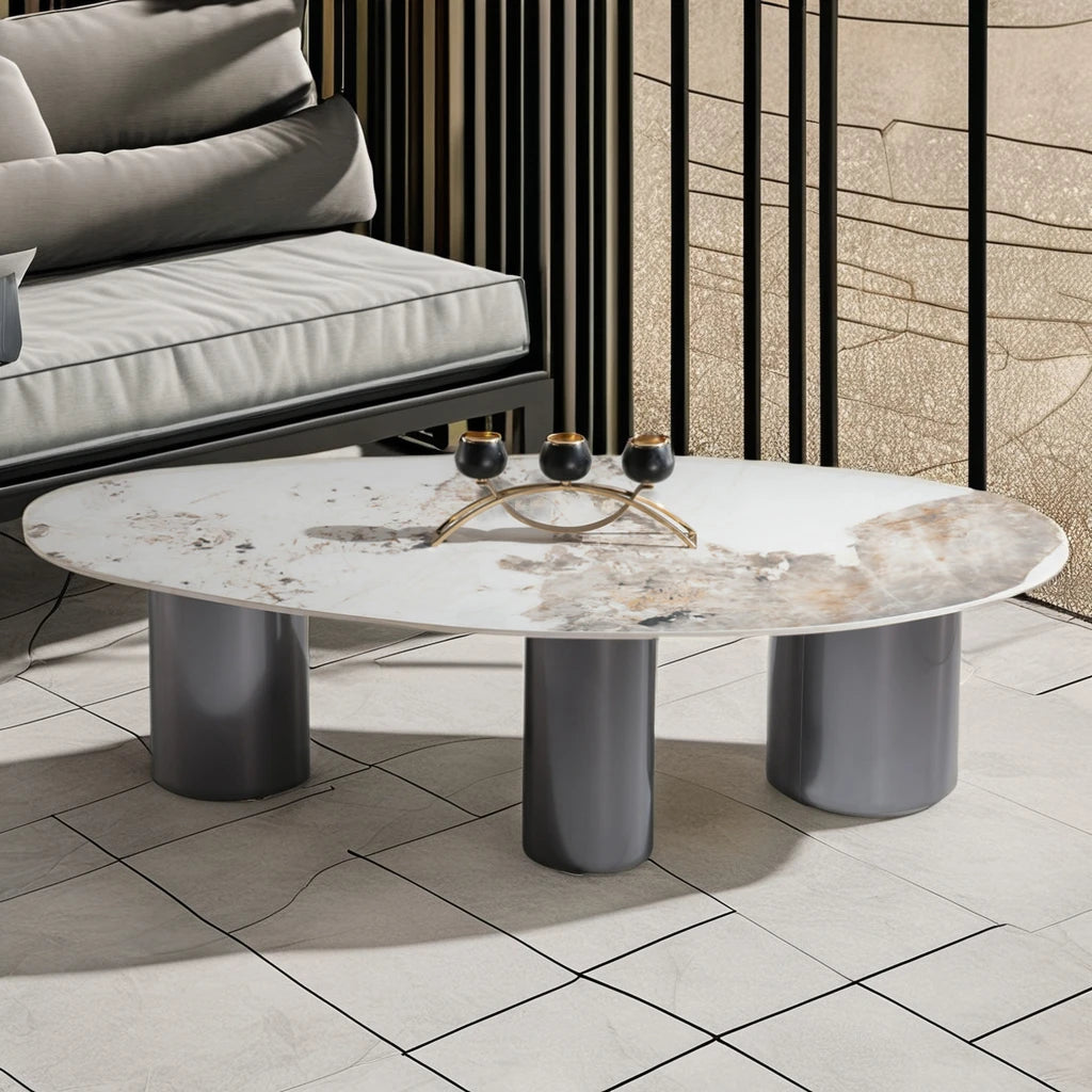 Apartment Project Living Room Furniture Interior Home Italian Minimalist Design Oval Shape 45cm Height Bedroom Coffee Table