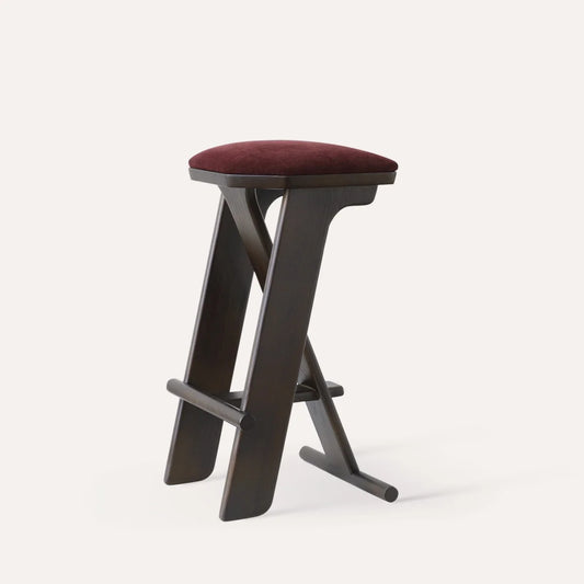 Modern solid wood high chair family bar coffee shop simple Italian Nordic French retro restaurant living room counter stool