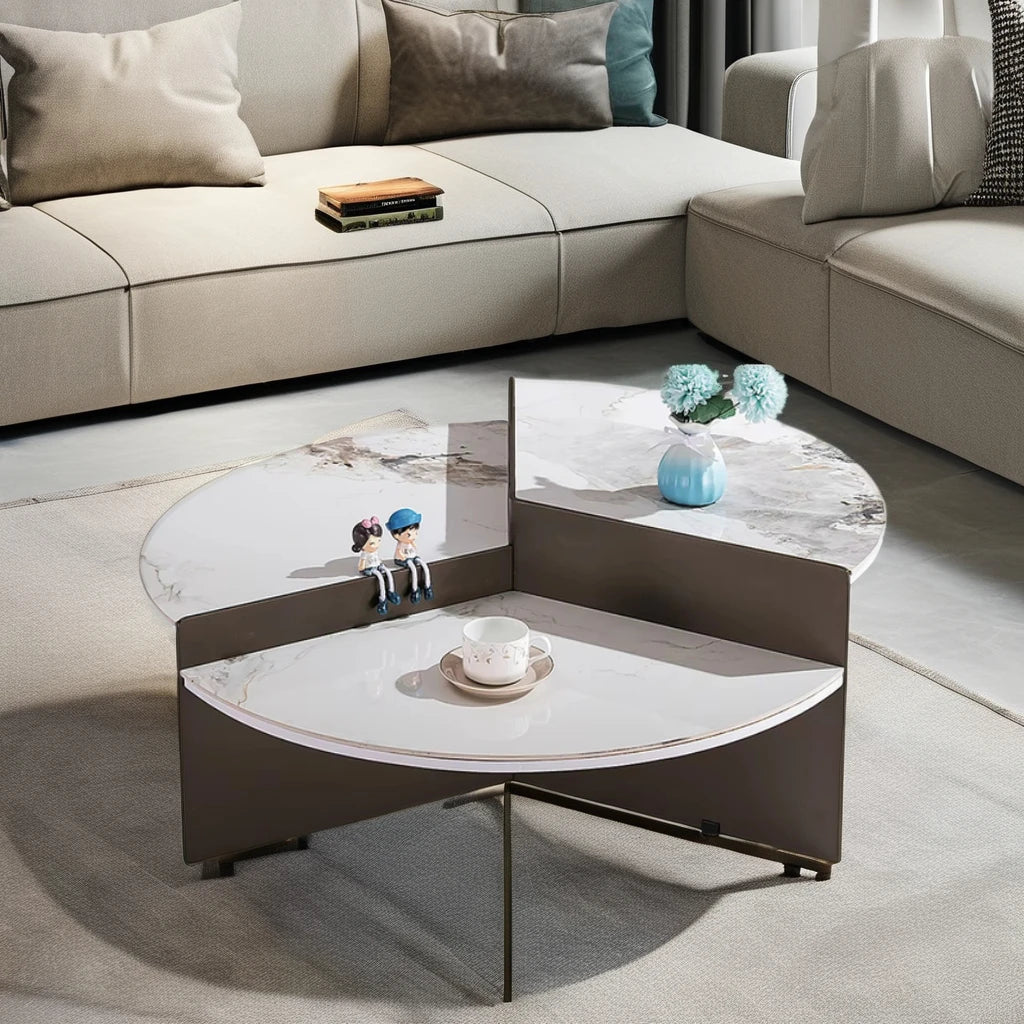 Special Design Home Living Room Furniture Round Ceramic Coffee Table Simple Italian Design Villa Home Coffee Table