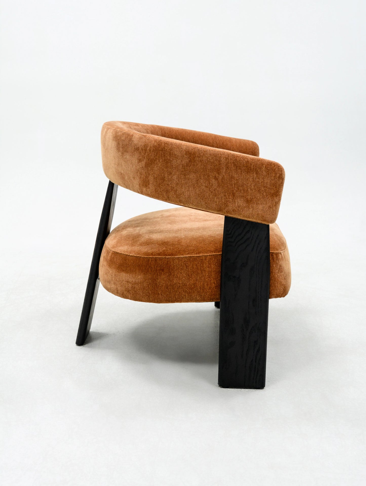 Modern Solid Wood Ash Wood Dining Chair Curved Backrest Teddy Fabric Armchair Home Leisure Exterior Use Part Contemporary Dining