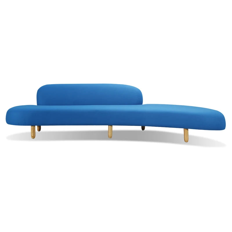 Beautiful Salon Waiting Curve Lounge Chaise Big Villa Apartment Indoor Furniture Office Area Moon Shape 200cm Sofa Set