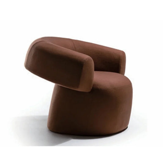 High-end modern simple single sofa chair frilly designer leather armchair rotating characteristic living room beauty salon art