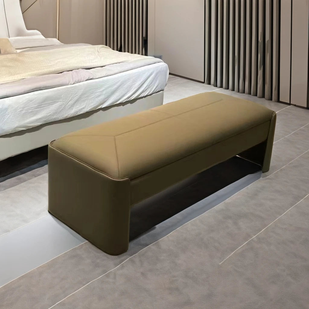 VIP Loft Bedroom Furniture Interior Luxury Modern Bench Living Room Hotel Project Villa Master Room Leather Bed End Bench
