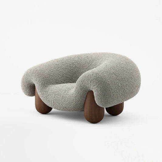 Nordic Modern Design Solid Wood Sofa Chair Creative Irregular Casual Furniture Living Room and Bedroom Fabric Finishes