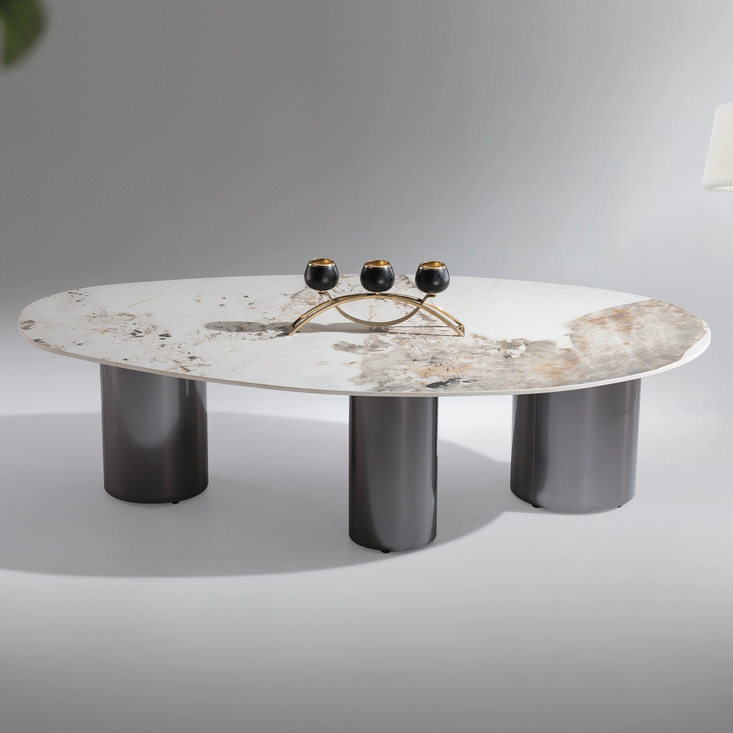Apartment Project Living Room Furniture Interior Home Italian Minimalist Design Oval Shape 45cm Height Bedroom Coffee Table