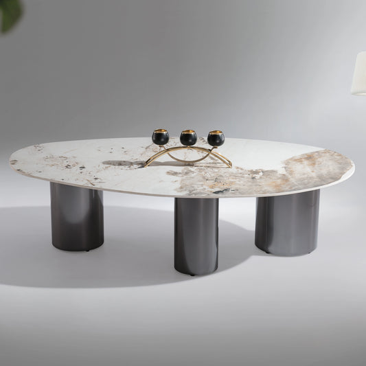 Apartment Project Living Room Furniture Interior Home Italian Minimalist Design Oval Shape 45cm Height Bedroom Coffee Table