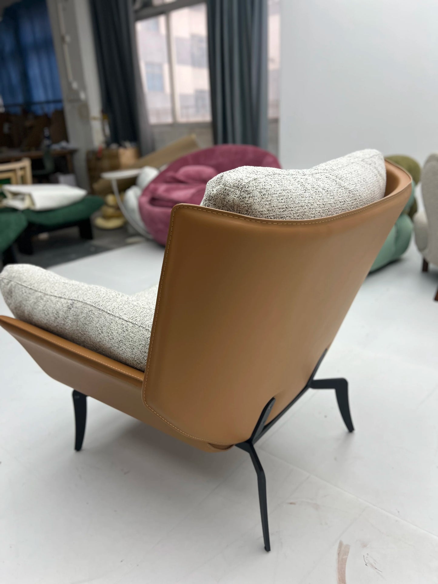 Simple Home Living Room Furniture Leisure Armchair Fabric Seat Light Luxury Design Villa Bedroom Relaxing Chair Chair