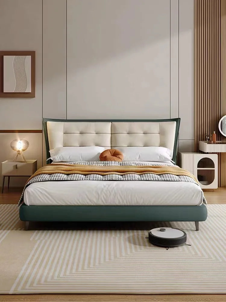 Modern Design Home Furniture Bedroom Set Extra Large Fabric Leather Bedding Villa Hotel Project Indoor Use Five Startup Beds