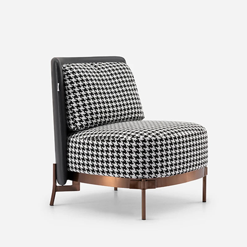 Simple single chair wooden frame fabric chair with stainless steel legs luxury armchair for living room and bedroom