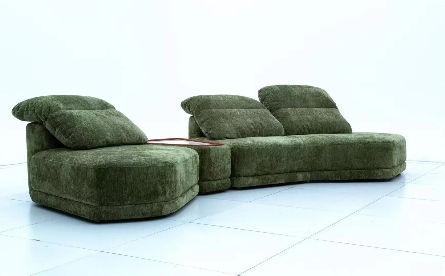 Wabi Sabi custom indoor soft Italian fabric cover leisure sofa living room public area leisure curve corner module sofa