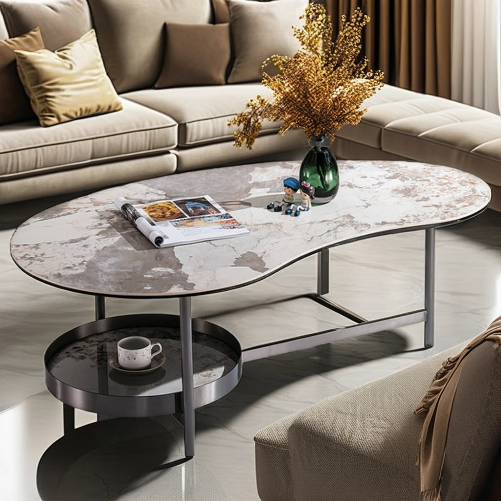 Special shape living room interior furniture villa coffee table large apartment hotel lobby project ceramic coffee table