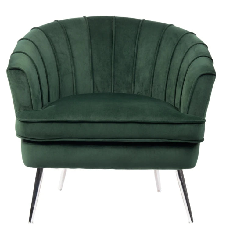 High Quality Modern Metal Frame Purple Velvet Bedroom Leisure Living Room Hotel Leisure Chair Stainless Steel Legs