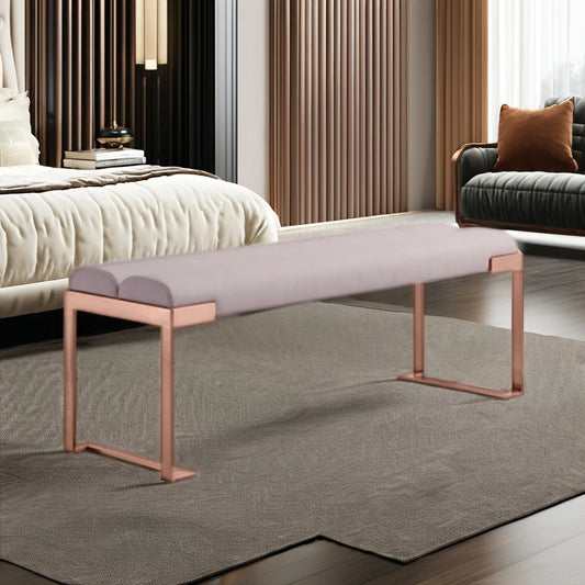 Luxury Design Rose Golden Stainless Steel Base High End Villa Master Room 140cm Ottoman Bedroom Furniture Hotel Bed End Bench