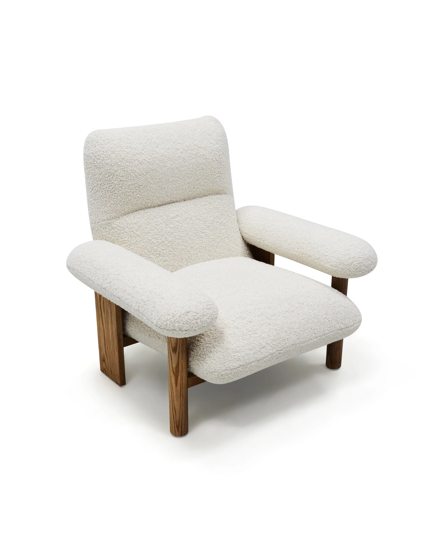 Sabi Wabi Cream Armchair Home Living Room Bedroom Furniture Grey Wood Furniture Leisure Villa Interior Fabric Seat