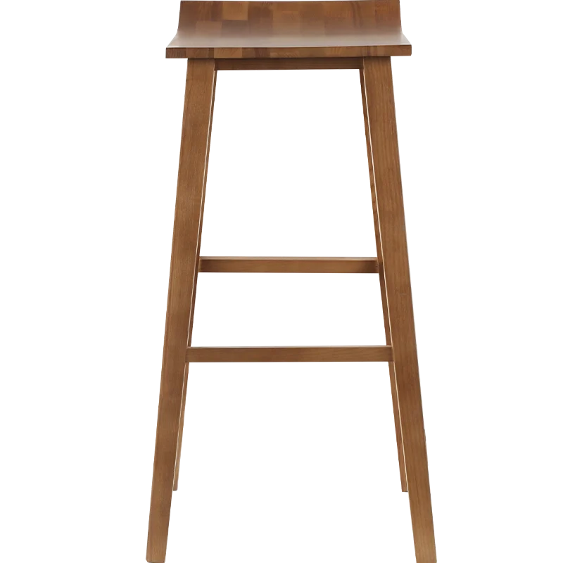 Modern simple American home custom high bar stool pure solid wood coffee chair kitchen restaurant hotel wood bar stool