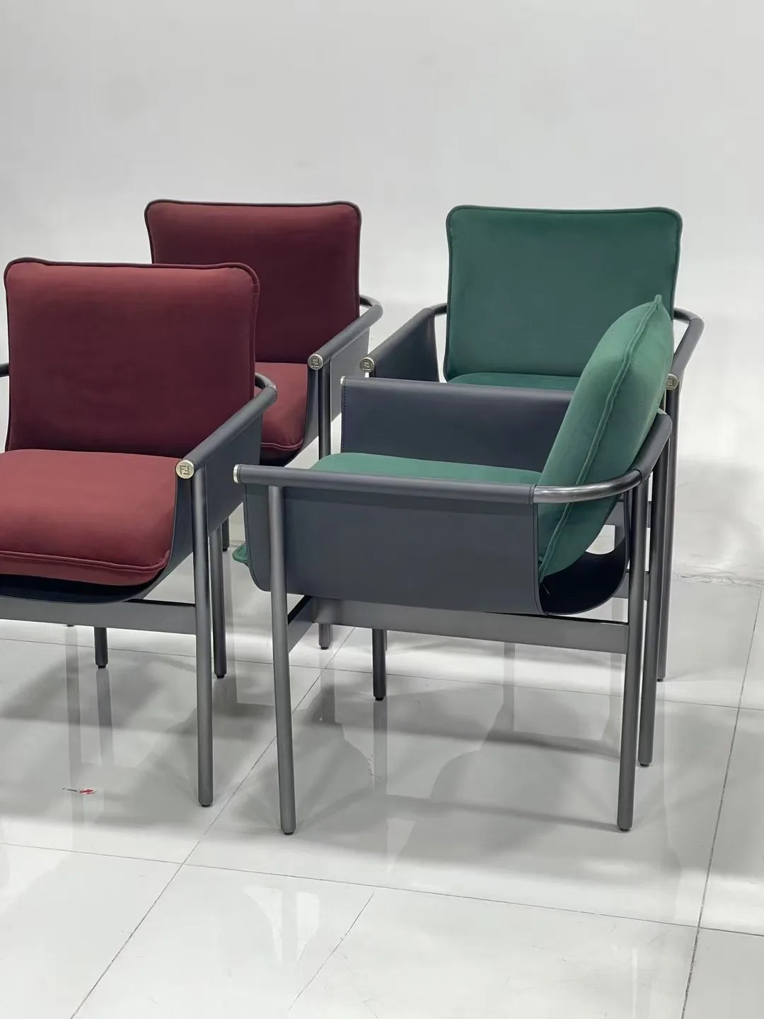Stainless Steel Frame Saddle Leather Italian Home Villa Furniture Fabric Living Room Armchairs Department Loft Vintage Chair