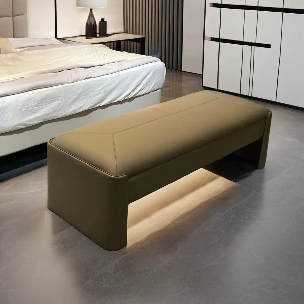 VIP Loft Bedroom Furniture Interior Luxury Modern Bench Living Room Hotel Project Villa Master Room Leather Bed End Bench
