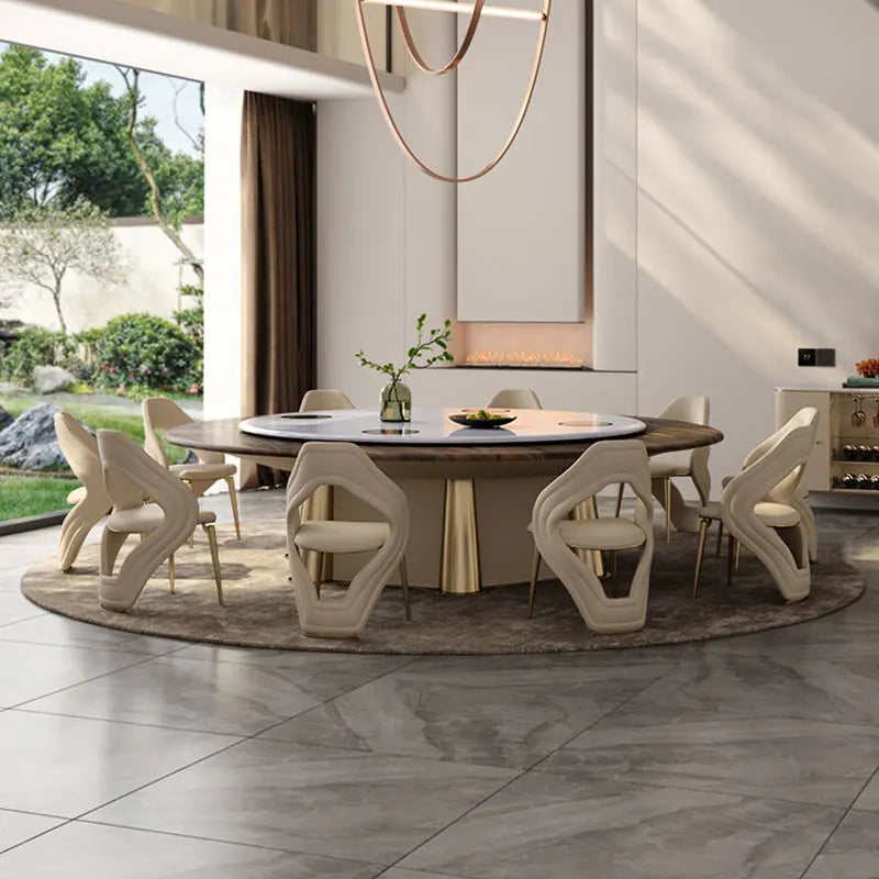 Italian luxury dining chair home high-end modern design full leather high backrest creative designer chair