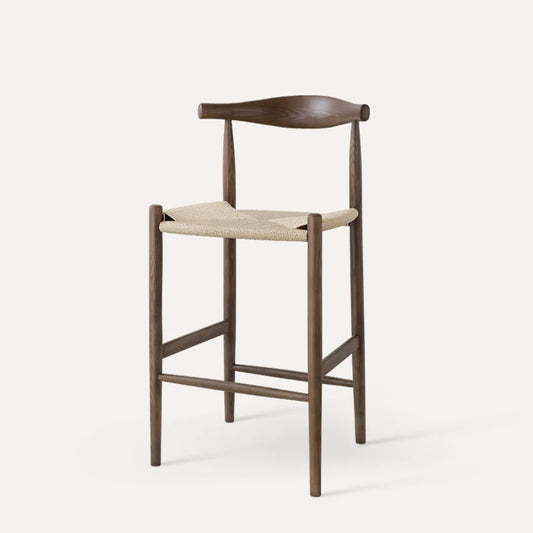 Solid wood Nordic minimalist retro chair with woven rope horn for home furniture in coffee shops and milk tea shops