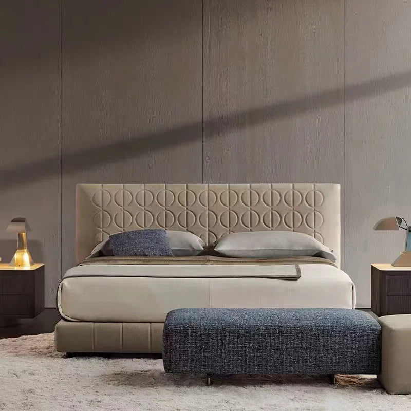 High Quality Italian Design Home Furniture Bedroom Bedding Set Interior Villa Master Room King Loft Apartment Bed