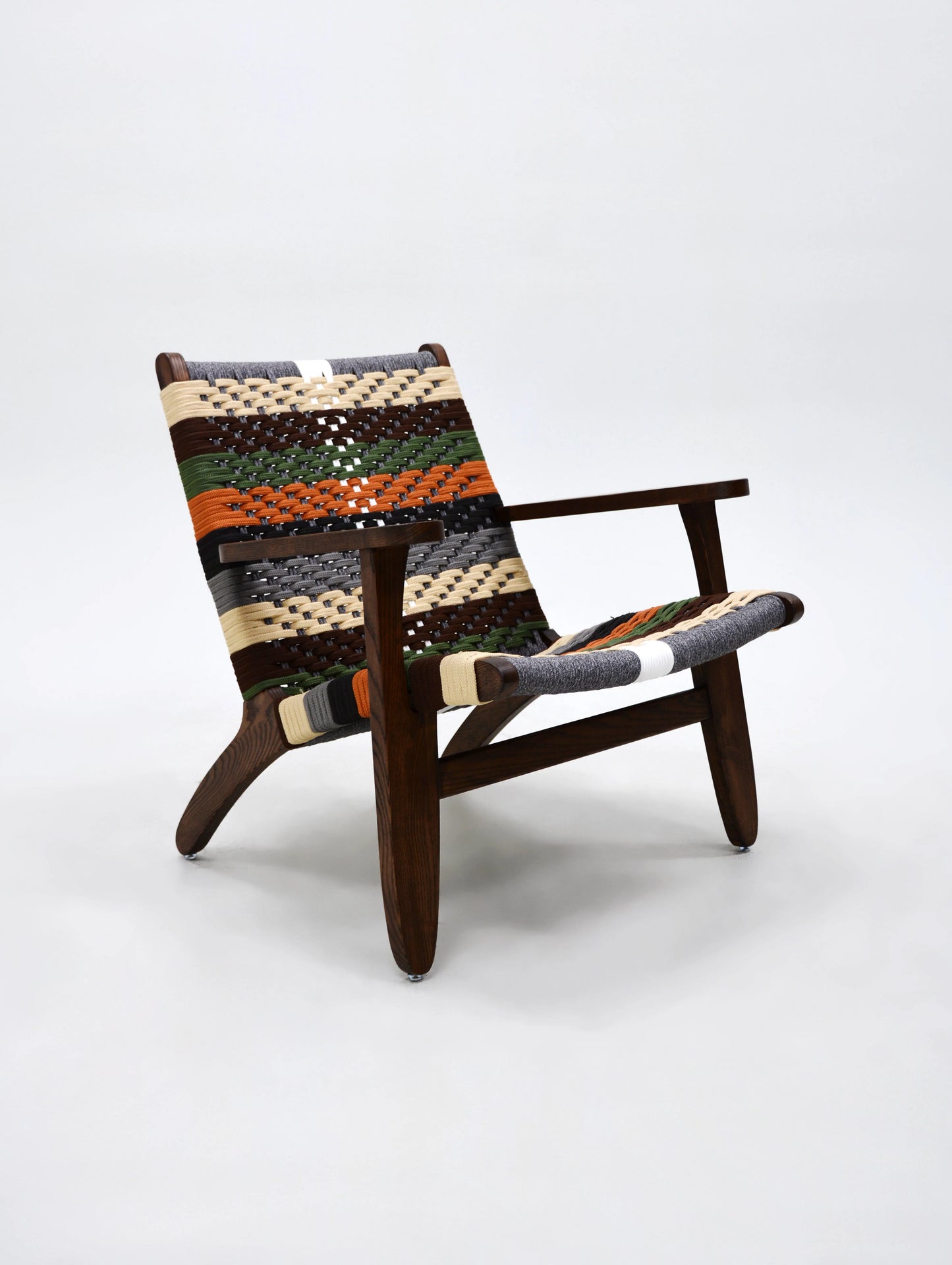 Japanese Sabi Wabi Woven Armchair Ash Wood Seat Home Living Room Furniture Leisure Relaxation Bedroom Villa Interior Chair