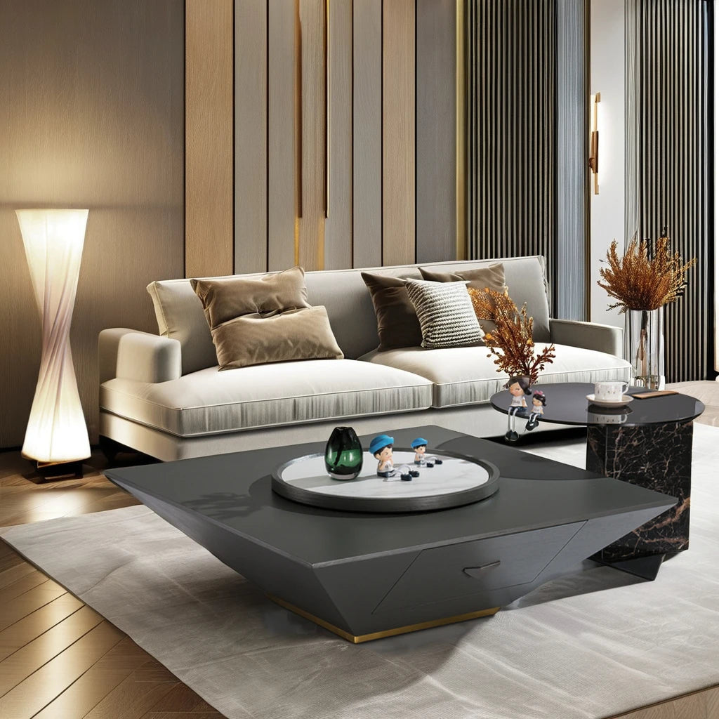 Modern Luxury Design Ceramic and Glass Coffee Table Sets Household Marble and MDF Dining Room Living Room Interior Furniture